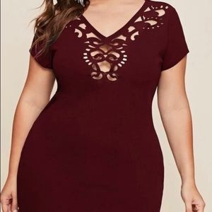 Burgundy Pencil Dress